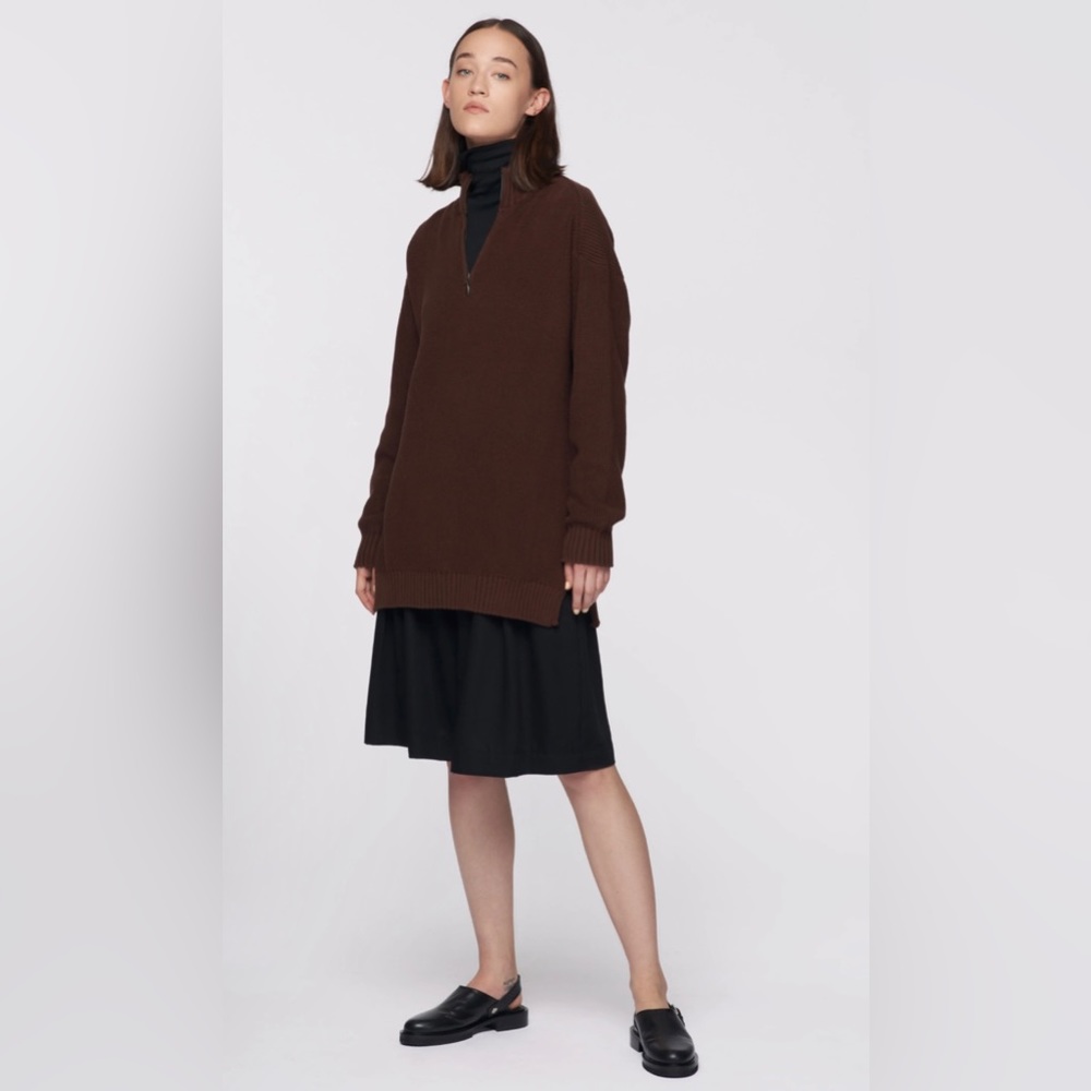 KOTN Half-Zip Sweater in Umber